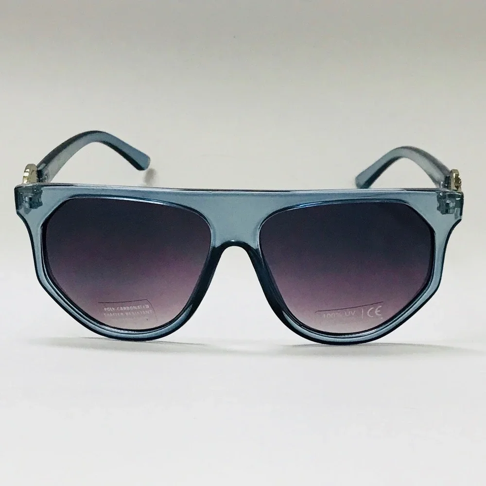 Aviator Sunglasses Designer Inspired‎ Fashion Lion Accents Men Teal Frame Lentes